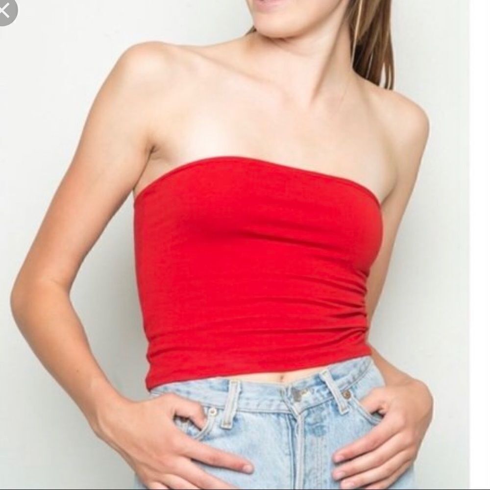 Brandy Melville Red Bandeau Top